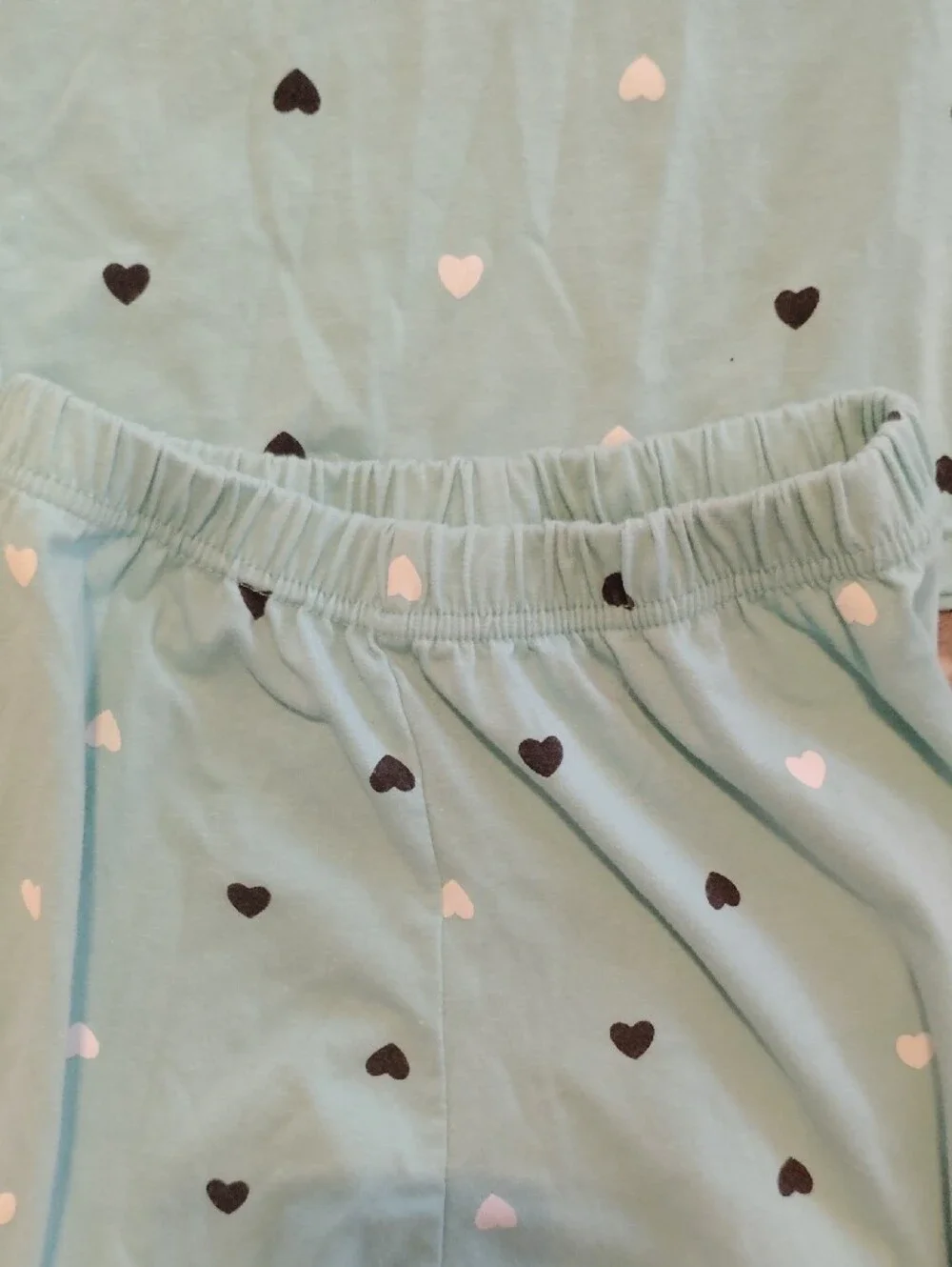 Girls' Sweet Girl Heart Pajama Set - Mint